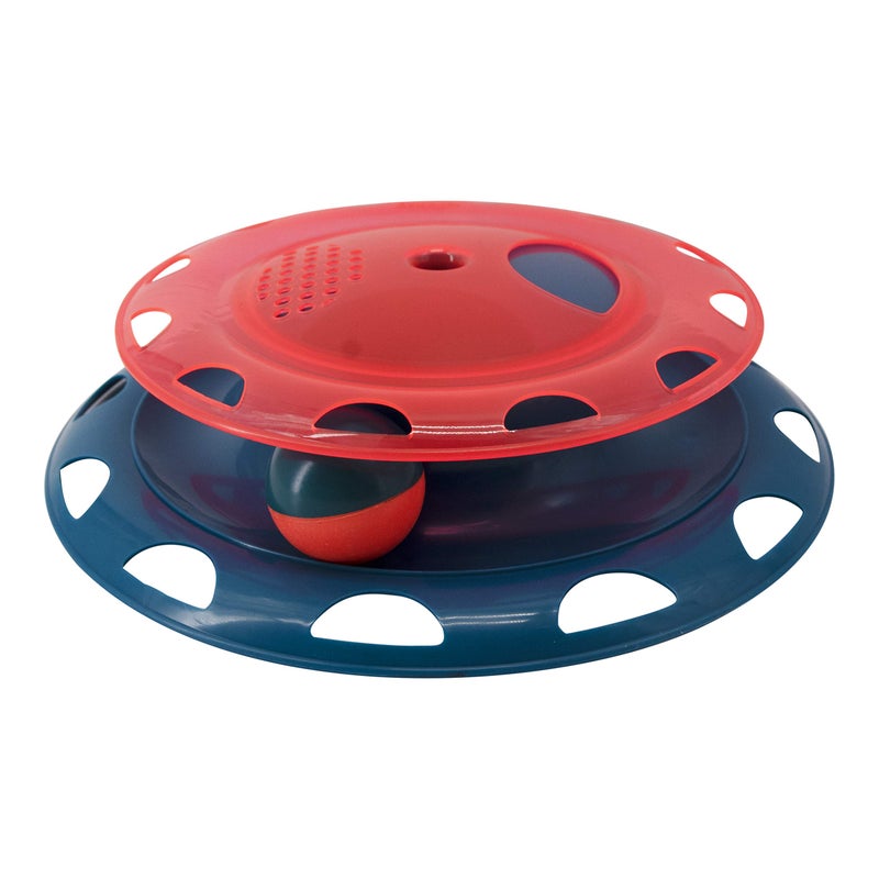 Catstages Catnip Chase Interactive Ball Track Cat Toy, Red and Blue - Image 1